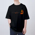 ArayashikI_Japanの炎-Blazing Fire-【濃色系アパレル】 オーバーサイズTシャツ