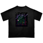 Drecome_Designの星降る森(紫) オーバーサイズTシャツ