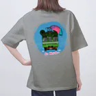 Train Kids! SOUVENIR SHOPのカエル電車「 雨♪」 Oversized T-Shirt