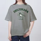 TA-CHAN SHOPのカレッジロゴ風シジュウカラ Oversized T-Shirt