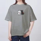 Kizplanning 「Sylph&Devil's」のしろいぬルッチー＋くろいぬリア Oversized T-Shirt