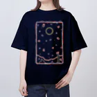 cosmicatiromの夜桜と散歩猫 オーバーサイズTシャツ