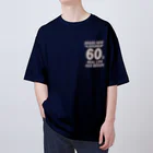 キッズモード某の還暦＆アラ還を軽やかにすごすロゴ(羽付きバックptバージョン)濃色用 Oversized T-Shirt