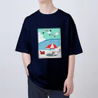 エマメ本舗のオッドアイの白猫エマメちゃんグッズ Oversized T-Shirt