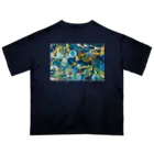 渦を10年描いてる人のBLUE UZU Oversized T-Shirt