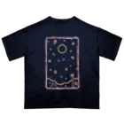 cosmicatiromの夜桜と散歩猫 オーバーサイズTシャツ