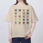 HIGARI BLUEの日本の蝶 Butterflies of Japan 1（本州、四国、九州  Honshu, Shikoku, Kyushu）★英名、和名、学名 [ライトカラー] Oversized T-Shirt