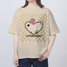 kazeou（風王）のLOVE＆RABBIT(市松)Y Oversized T-Shirt