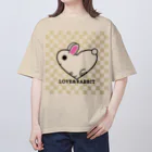 kazeou（風王）のLOVE＆RABBIT(市松)Y オーバーサイズTシャツ