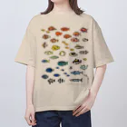 しまのなかまfromIRIOMOTEのらくがきしまのなかま魚類 Oversized T-Shirt