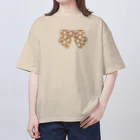 Drecome_Designのドットリボン(ブラウン) オーバーサイズTシャツ