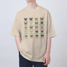 HIGARI BLUEの日本の蝶 Butterflies of Japan 1（本州、四国、九州  Honshu, Shikoku, Kyushu）★英名、和名、学名 [ライトカラー] Oversized T-Shirt