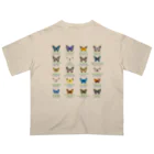 HIGARI BLUEの日本の蝶 Butterflies of Japan 1（本州、四国、九州  Honshu, Shikoku, Kyushu）★英名、和名、学名 [ライトカラー] Oversized T-Shirt