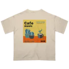 Teal Blue CoffeeのCafe music  -Sunday morning- Oversized T-Shirt