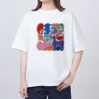 8m【アトリエvesii】の生きものしりとり　カラフル Oversized T-Shirt