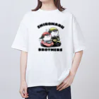 imo-zonの白丸兄弟バイクに乗る オーバーサイズTシャツ