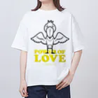 ハシビロ☆SHOPのPOWER OF LOVE #SHOEBILL（文字色／黄） オーバーサイズTシャツ