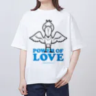 ハシビロ☆SHOPのPOWER OF LOVE #SHOEBILL（文字色／青） オーバーサイズTシャツ