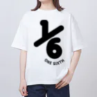 1/6(ONE SIXTH)の1/6(ONE SIXTH) ロゴグッズ（黒） Oversized T-Shirt