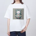 可愛い動物マトリョーシカのクマのマトリョーシカ（グレー） Oversized T-Shirt