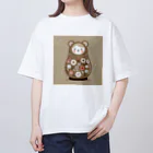 可愛い動物マトリョーシカのクマのマトリョーシカ（薄い茶色） Oversized T-Shirt