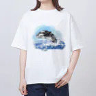 akane_art（茜音工房）のいきものイラスト（シャチ） オーバーサイズTシャツ