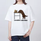 efrinmanのlovable labradorチョコ オーバーサイズTシャツ