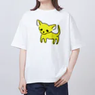 akane_art（茜音工房）のゆるチワワ（イエロー） Oversized T-Shirt