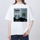 Teal Blue CoffeeのCafe music - Teal Blue Bird - Oversized T-Shirt