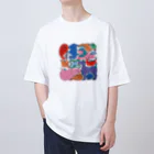 8m【アトリエvesii】の生きものしりとり　カラフル Oversized T-Shirt