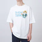 キッズモード某の真夏のスノーマン(濃色用) Oversized T-Shirt