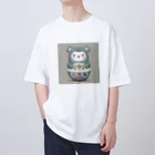 可愛い動物マトリョーシカのクマのマトリョーシカ（グレー） Oversized T-Shirt