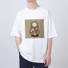 可愛い動物マトリョーシカのクマのマトリョーシカ（薄い茶色） Oversized T-Shirt