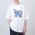 akane_art（茜音工房）のゆるチワワ（ブルー） Oversized T-Shirt
