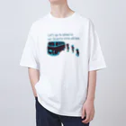 キッズモード某のスクールバスと少年たち　チョコミントカラーVr Oversized T-Shirt