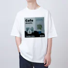 Teal Blue CoffeeのCafe music - Teal Blue Bird - オーバーサイズTシャツ