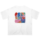 8m【アトリエvesii】の生きものしりとり　カラフル オーバーサイズTシャツ