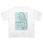 obosa_DENS/SABEAR_shop ＠SUZURIのrough drawing girl-1_ウェア オーバーサイズTシャツ