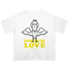 ハシビロ☆SHOPのPOWER OF LOVE #SHOEBILL（文字色／黄） オーバーサイズTシャツ