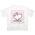 kazeou（風王）のLOVE＆RABBIT(市松)P オーバーサイズTシャツ