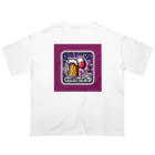 りゅうちゃんストアの飲み会、Drinking Party、ビール＆ワイン編 オーバーサイズTシャツ