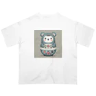 可愛い動物マトリョーシカのクマのマトリョーシカ（グレー） Oversized T-Shirt