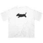 CHOSANAの走る犬 ダックス ブラック Oversized T-Shirt