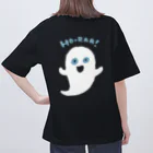 てら ねこグッズの(バックプリント)自慢げなおばけ。 Oversized T-Shirt