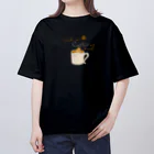 kiki25のcoffee time(コーヒー白字) Oversized T-Shirt