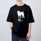 bow and arrow のパグ犬 Oversized T-Shirt