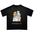 矢高あおいの【Prairie dog lover×Art】ロココスタイル（文字白） Oversized T-Shirt