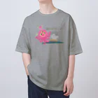 雁花工房（寄付アイテム販売中です）の人間ぽくすんの疲れた+UFO Oversized T-Shirt