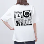 太陽の眼の太陽の眼 文字絵(黒/背面) Oversized T-Shirt