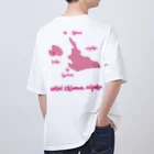 ハロー! オキナワの宮古島地図　ピンク [Hello!Okinawa]  オーバーサイズTシャツ